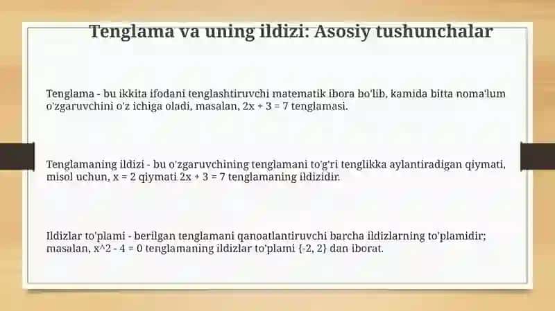 Tenglama va uning ildizi 3