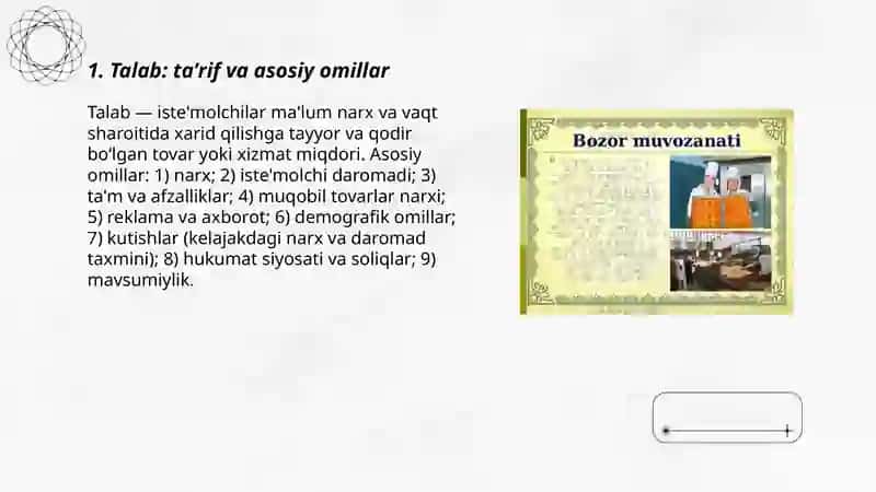 Talab, taklif Bozori muvozanati 3