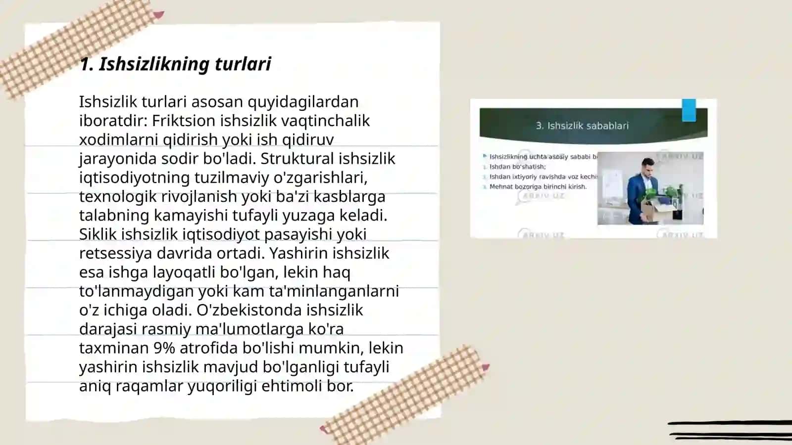 Ishsizlik turlari va sabablari 3