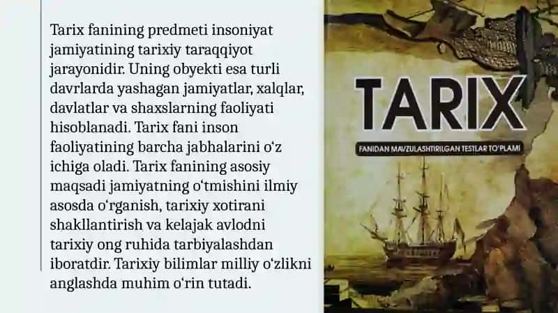 Tarixfanining tarmoqlari va tuzilmalari 3