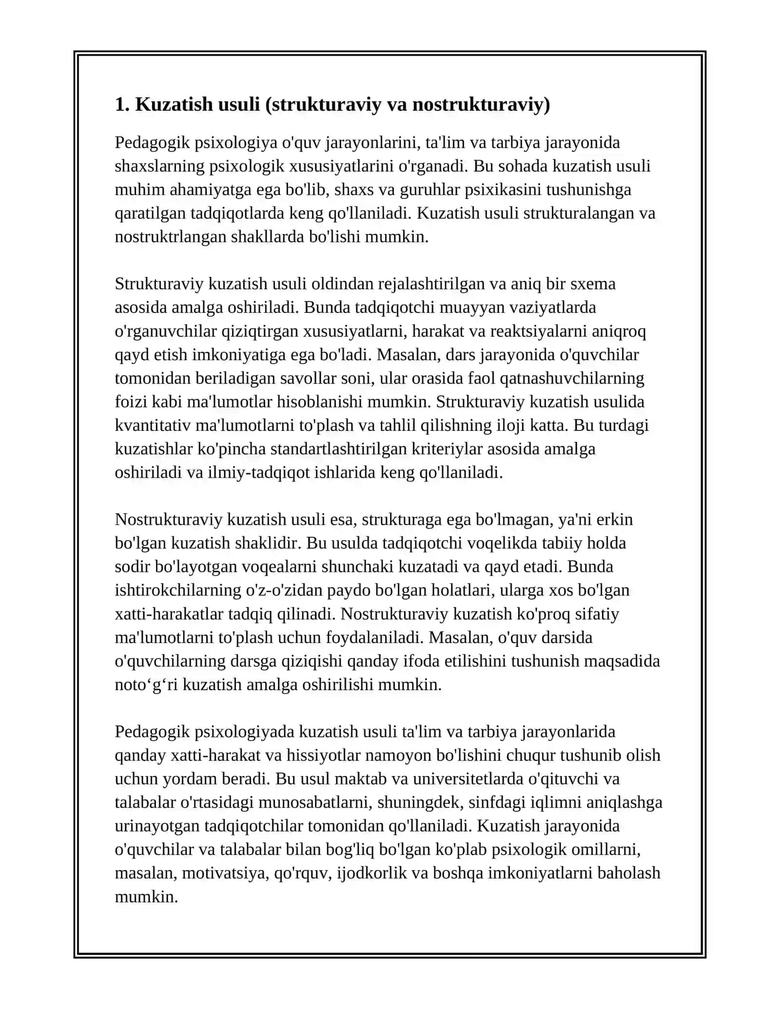 PEDAGOGIK PSIXOLOGIYANING METODLARI 3