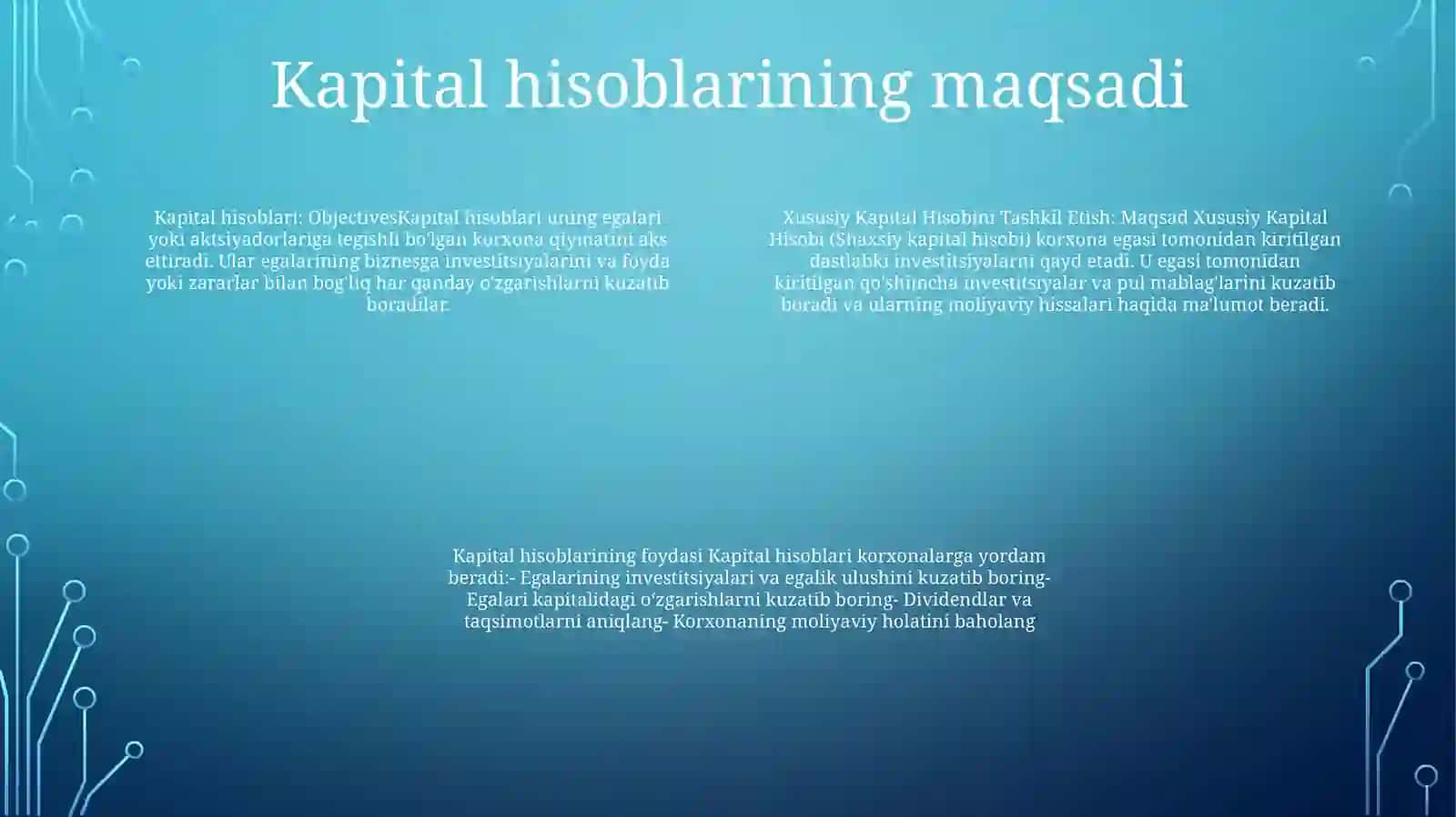Xususiy Kapital HisobiniTashkilEtish 3