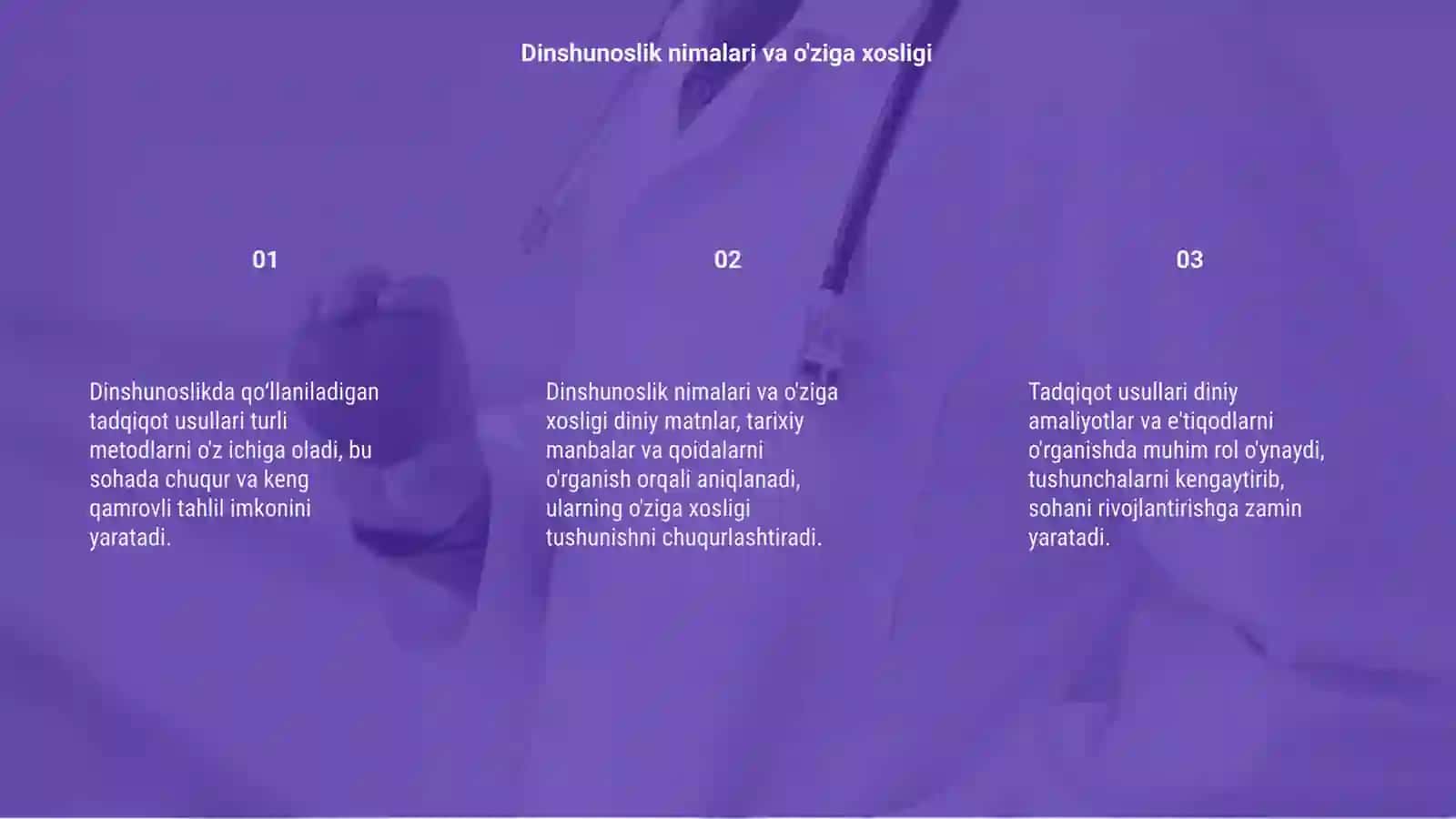 Dinshunoslikda qoʻllaniladigan tadqiqot usullari 3