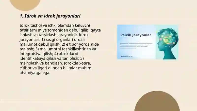 Psixik jarayonlar mavzusida 3
