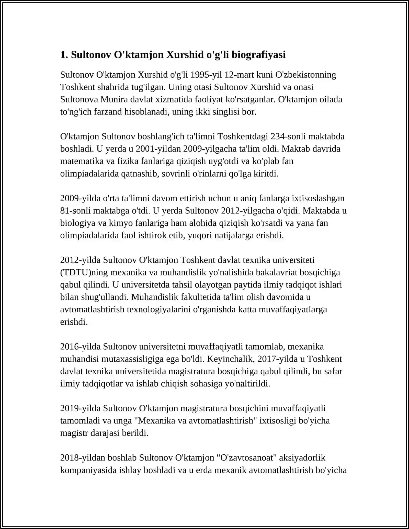 SULTONOV O'KTAMJON XURSHID UG'LI 3