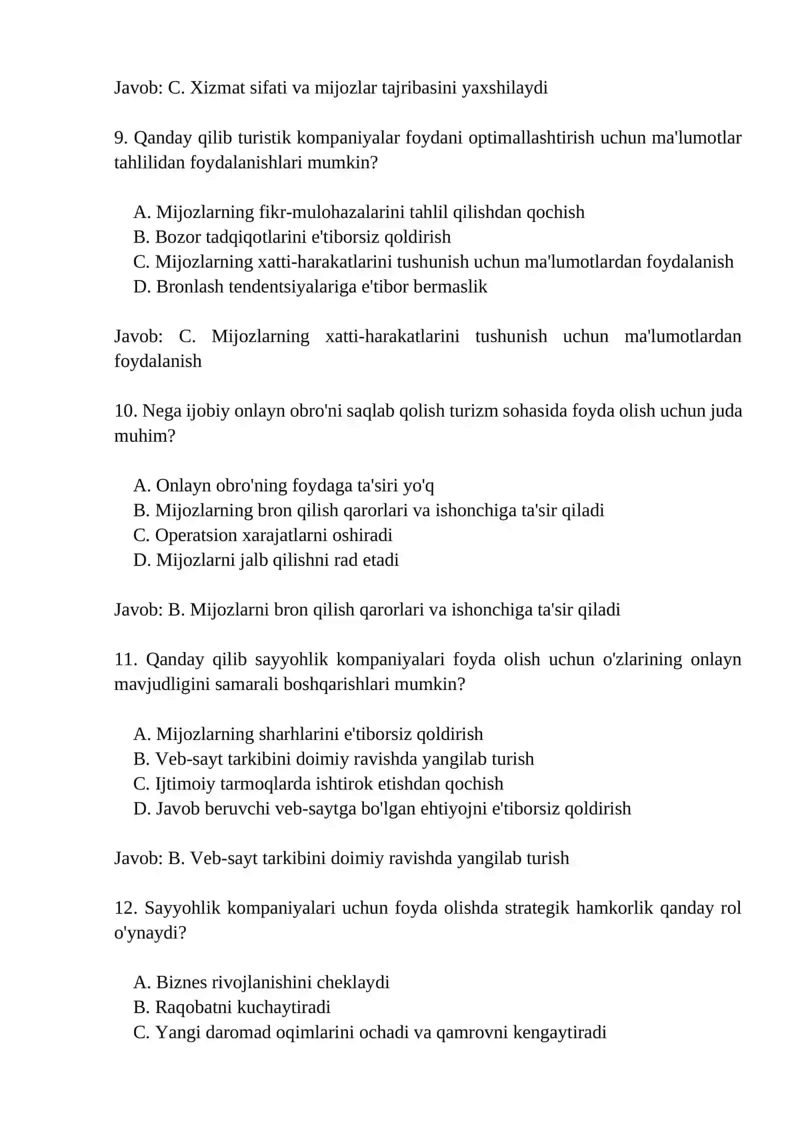 Turistik kompaniyalarning asosiy daromad manbai nima? 3