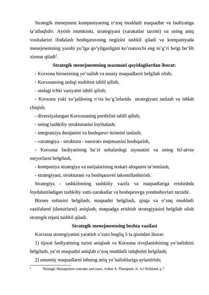 Strategik menejment fanining mohiyati 3