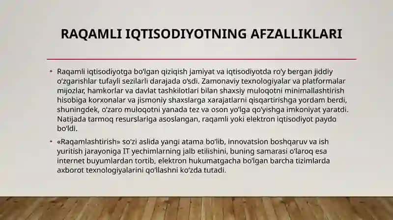 Raqamli iqtisodiyotning afzalliklari 3