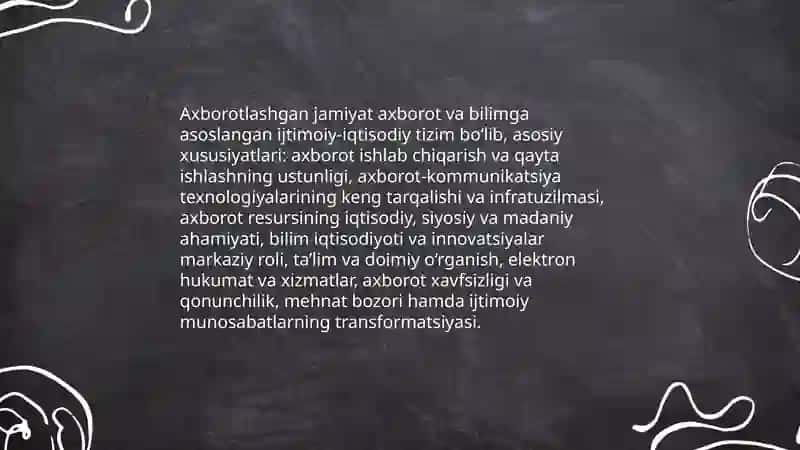 Axborotlashgan jamiyat va uning istiqbollari 3
