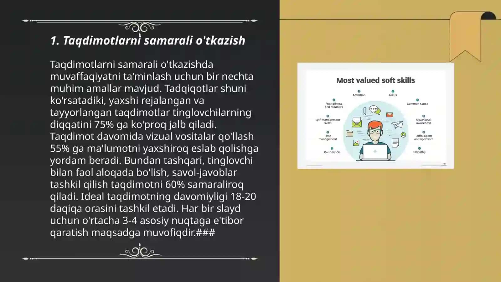 Taqdimotlarni samarali o'tkazish 3