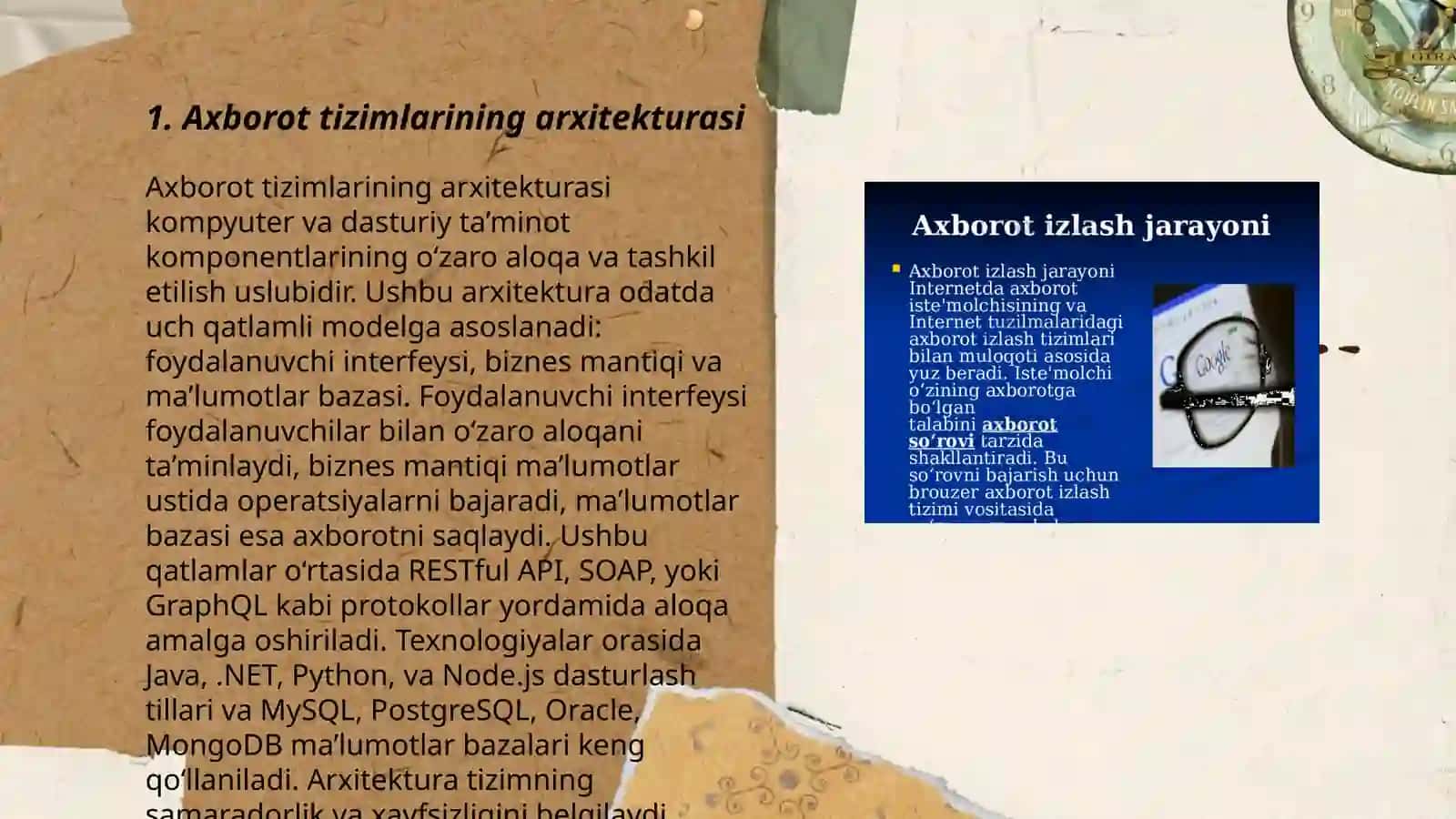 ahborot tizimlari va malumotlar tahlili 3