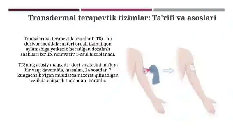 Transdermal terapevtik tizimlar 3