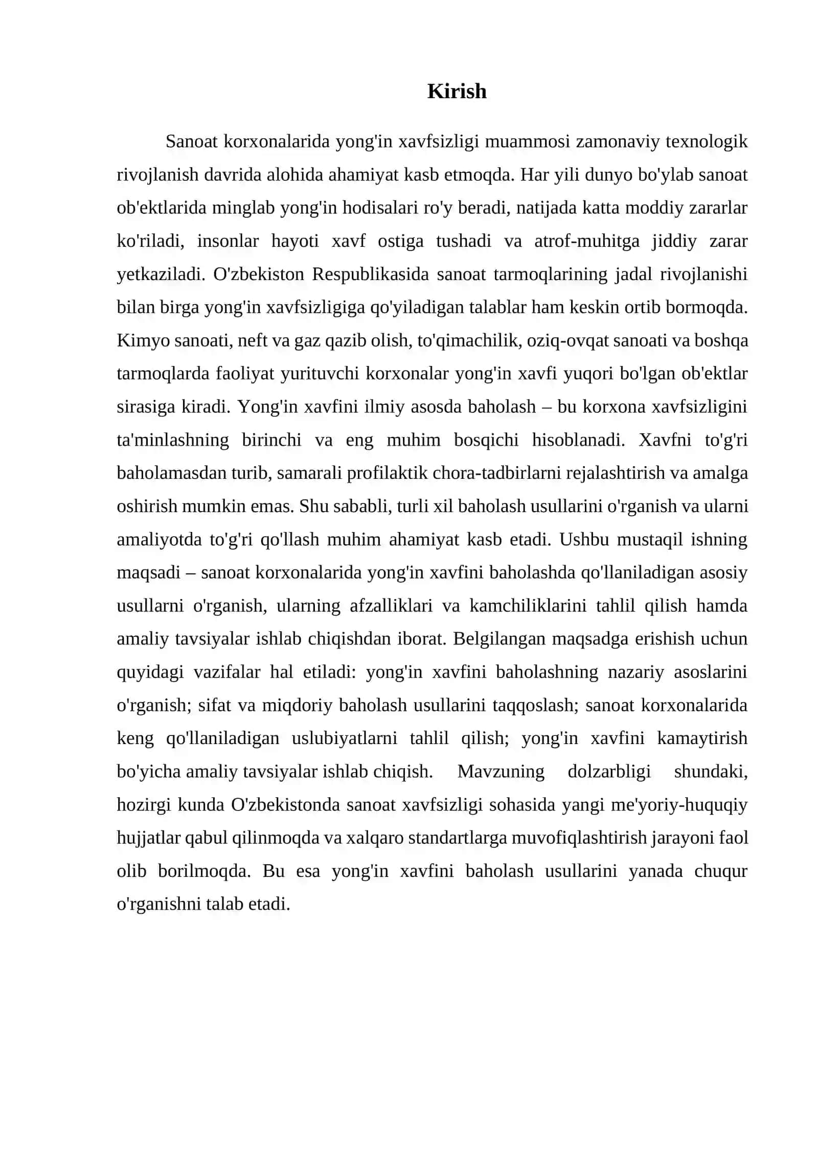 SANOAT KORXONALARIDA YONG'IN XAVFINI BAHOLASH USULLARI 3