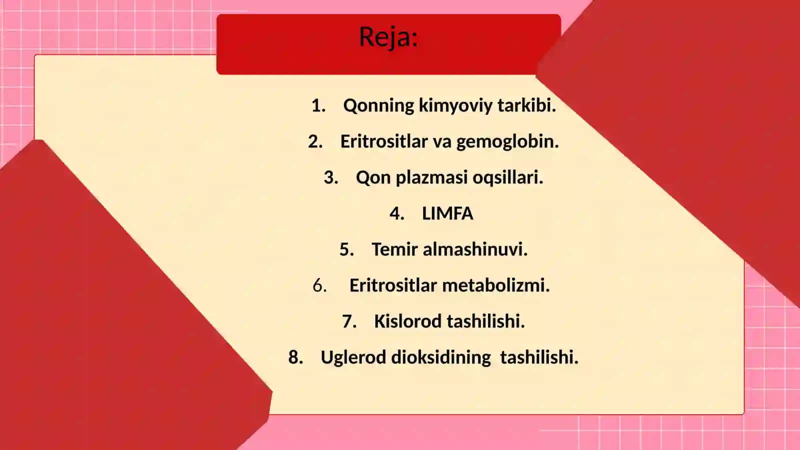 Qon limfa- retikulyar tizimi biokimyosi 3