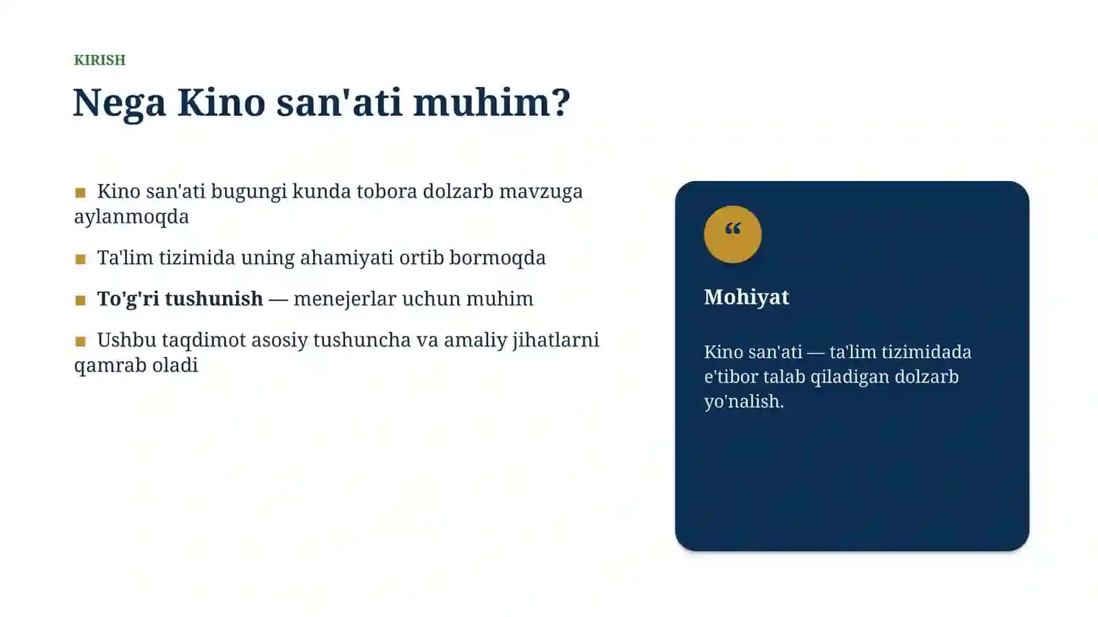 Kino San'ati Asoslari va Tushunchasi 3
