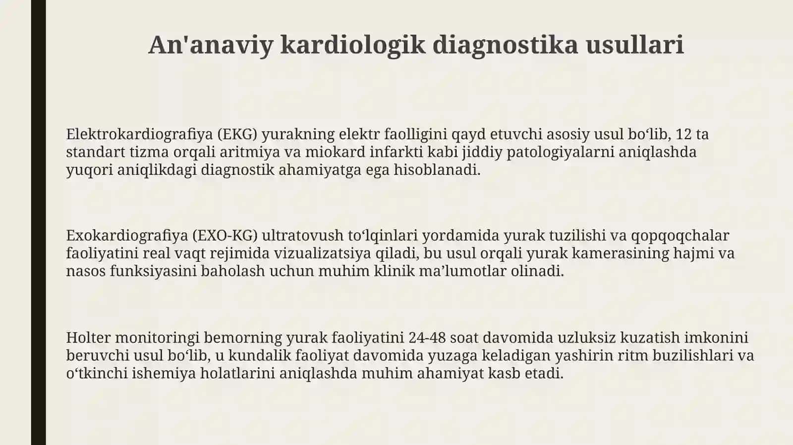 An'anaviy kardiologik diagnostika usullari 3