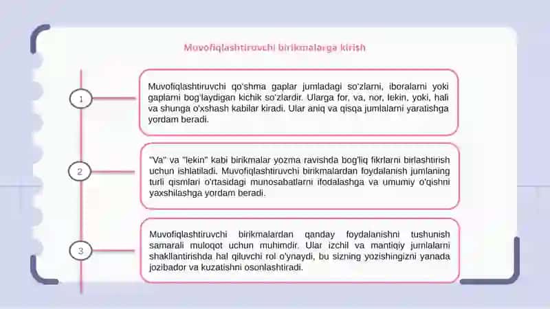 Moslashuv bogʻlanishli birikma 3