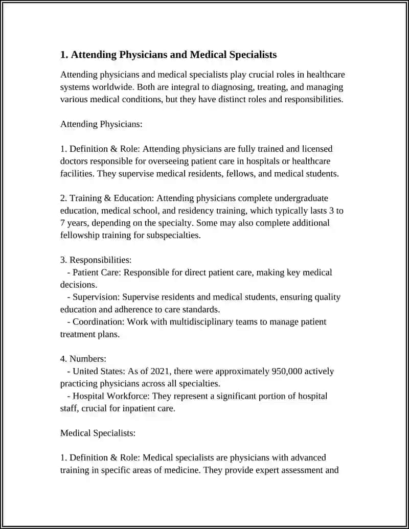 Attending Physicians and Medical Specialists 3