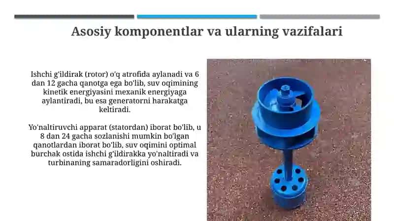 O‘qiy gidroturbinalarning gidravlik ishlash prinsipi 3