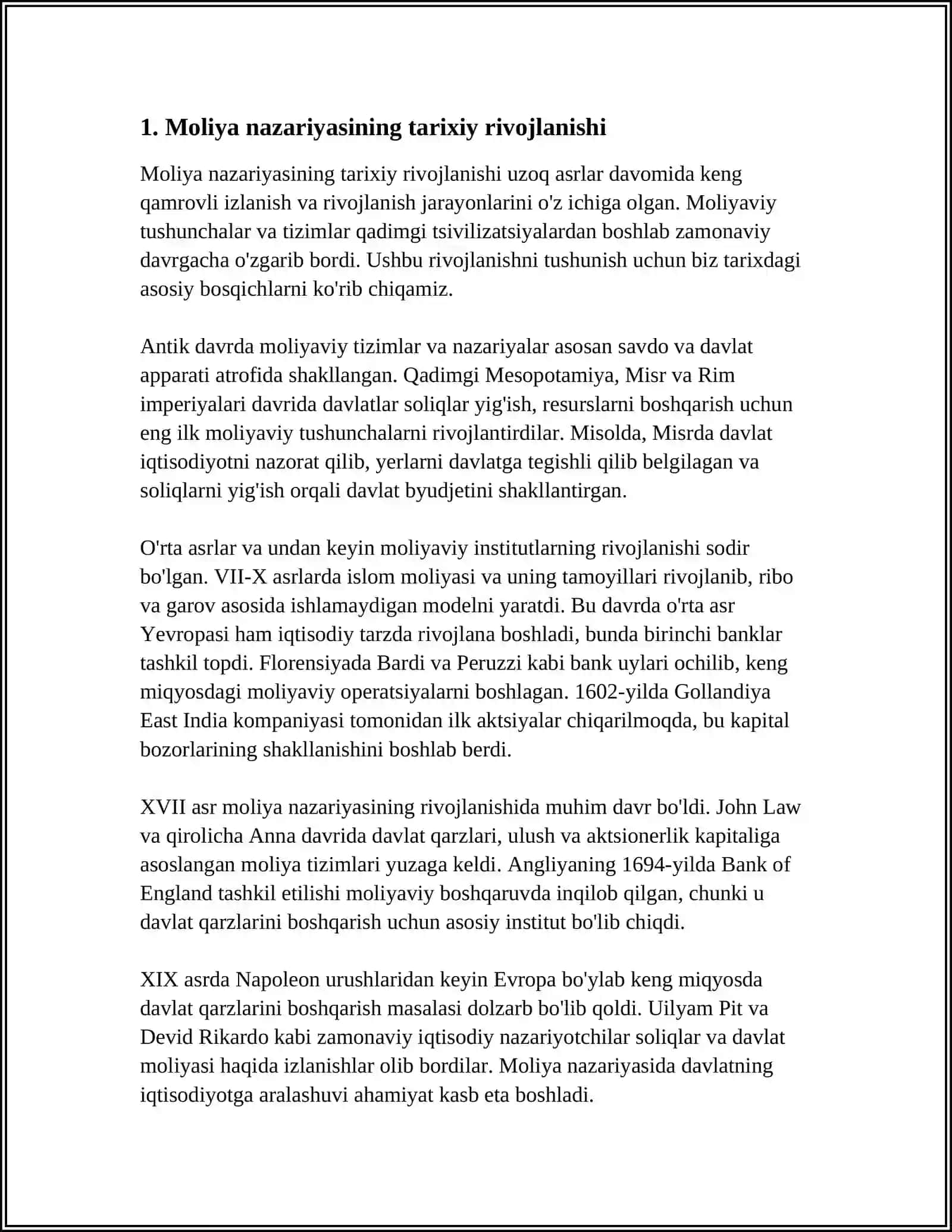 Moliya nazariyalari 3