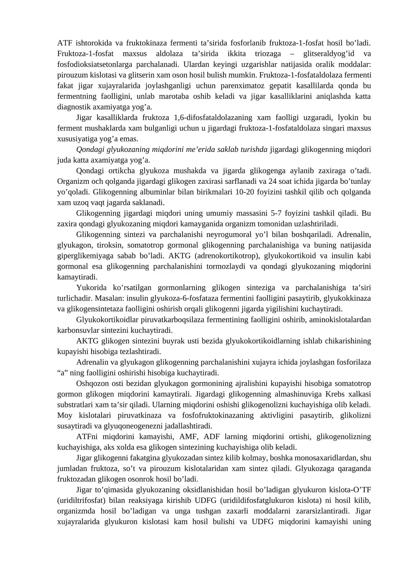 Jigar biokimyosi (davomi) 3