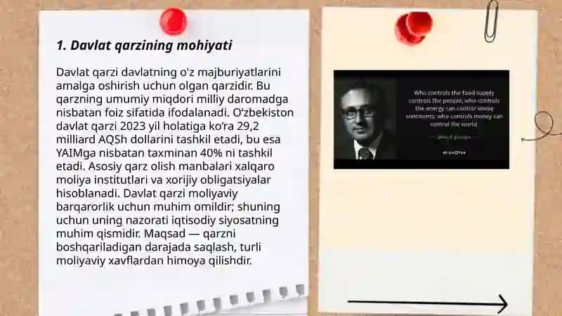 Davlat qarzi, qarz manbalari va qarz olish sabablari 3