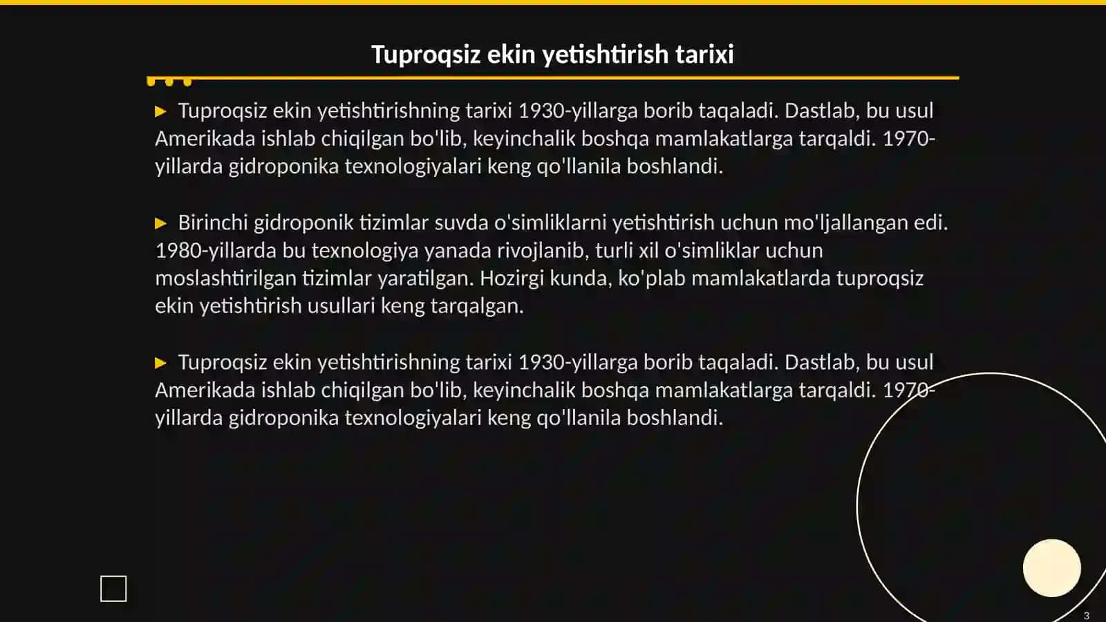 Tuproqsiz ekin yetishtirish 3
