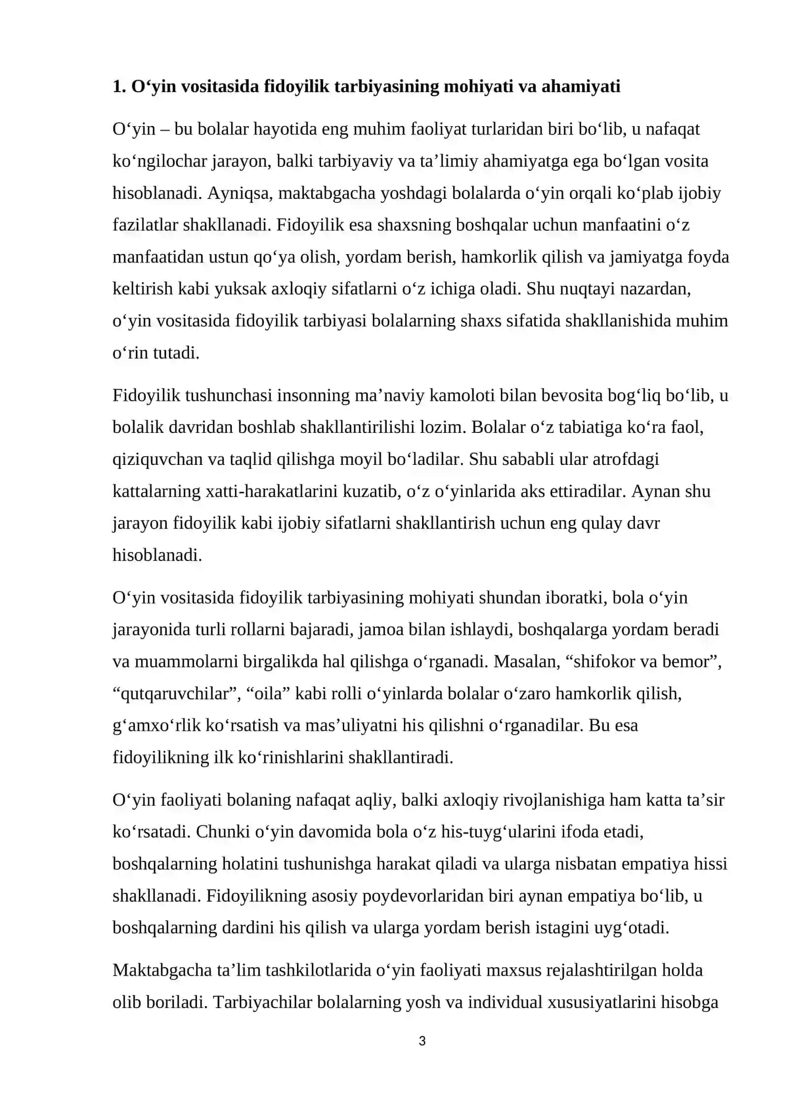 O‘yin vositasida fidoyilik tarbiyasi 3