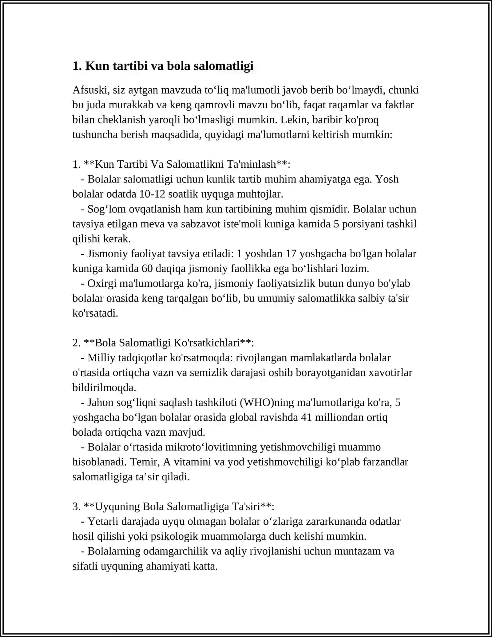 Kun Tartibi Elementlari va uning bola organizmiga ijobiy ta'siri 3