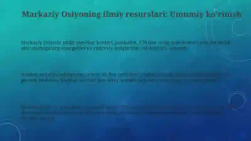 Markaziy Osiyoning ilmiy resurslari 3