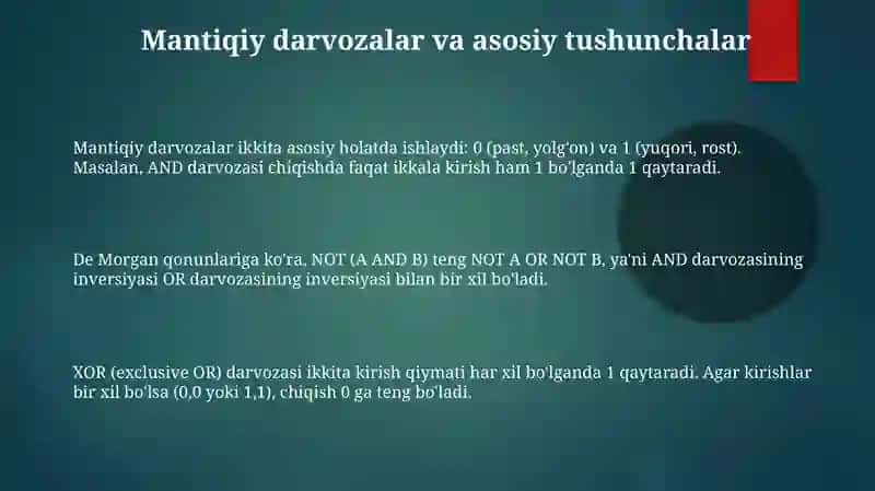 Asosiy logik qurilmalar 3