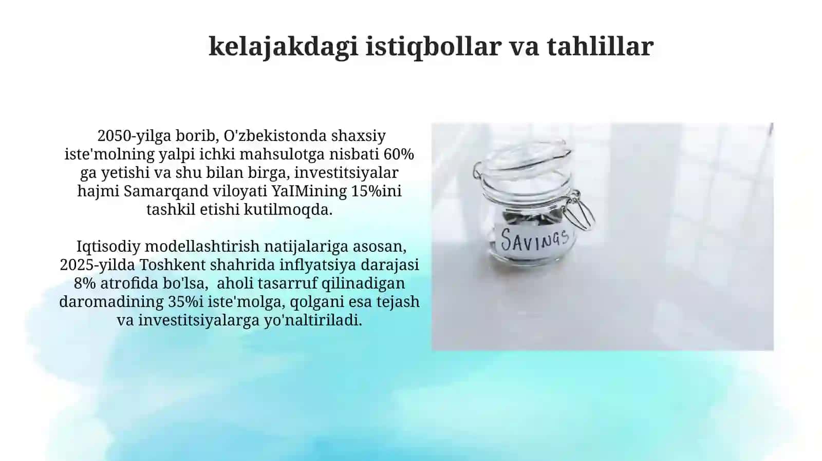 Isteʼmol, jamgʻarish va investitsiya 3