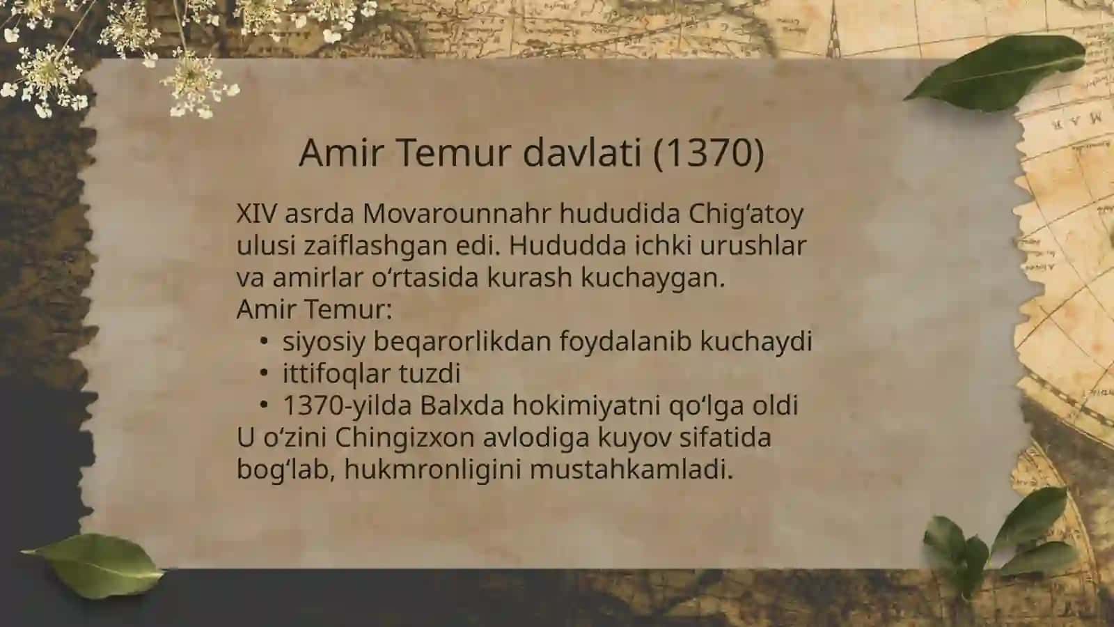 USMONIYLARDAVLATI VA AMIR TEMUR DAVLATI TAQQOSLANISHI 3