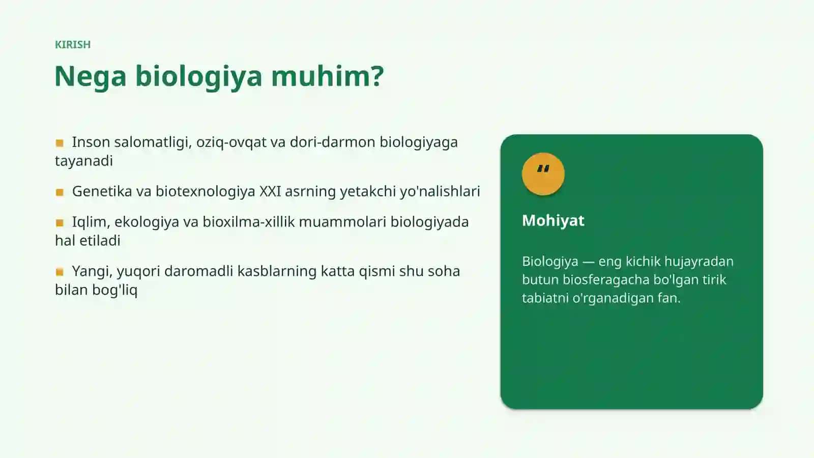 Biologiya — hayot haqidagi fan 3