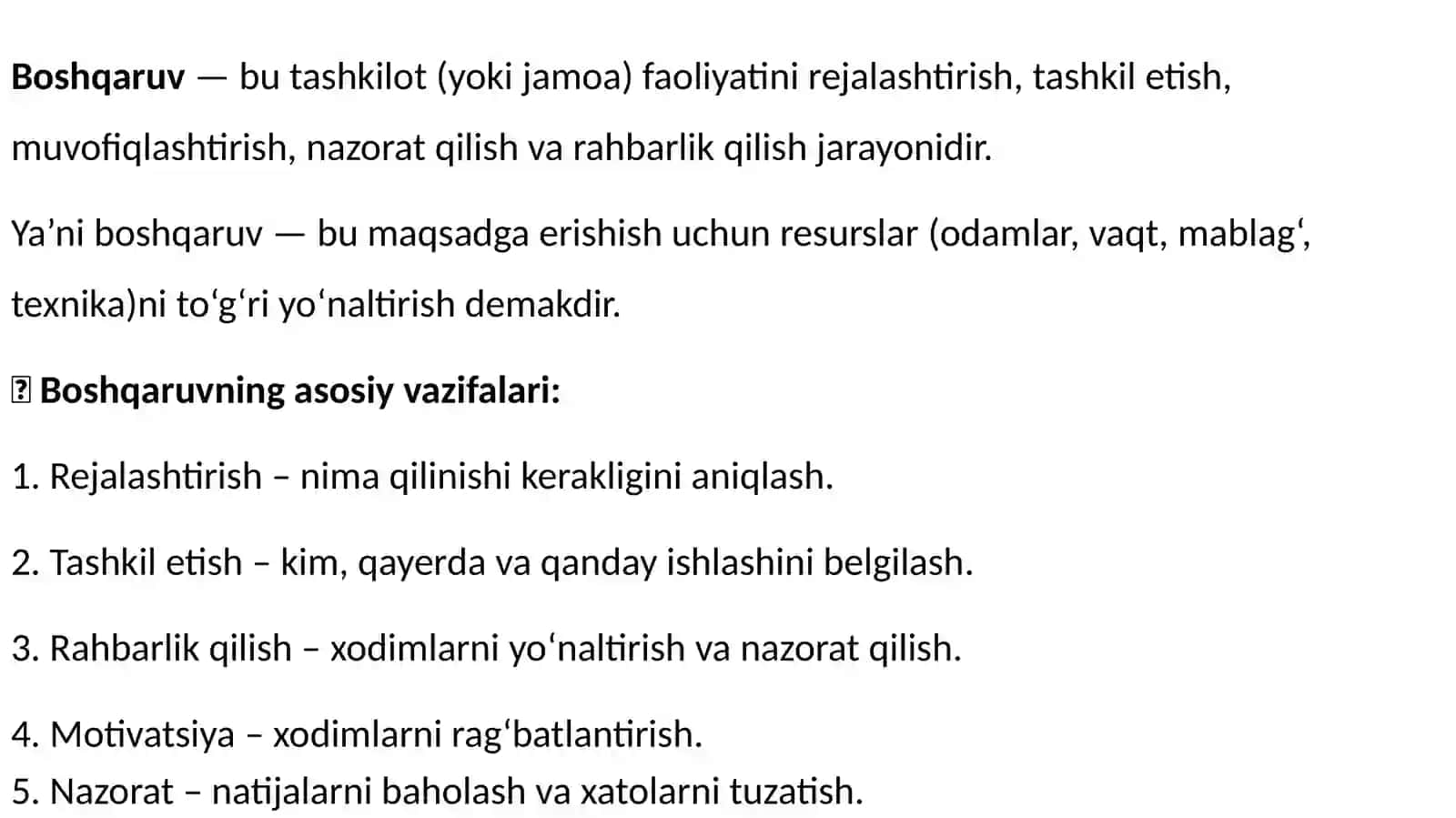 BOSHQARUV VA ETAKCHILIK 3