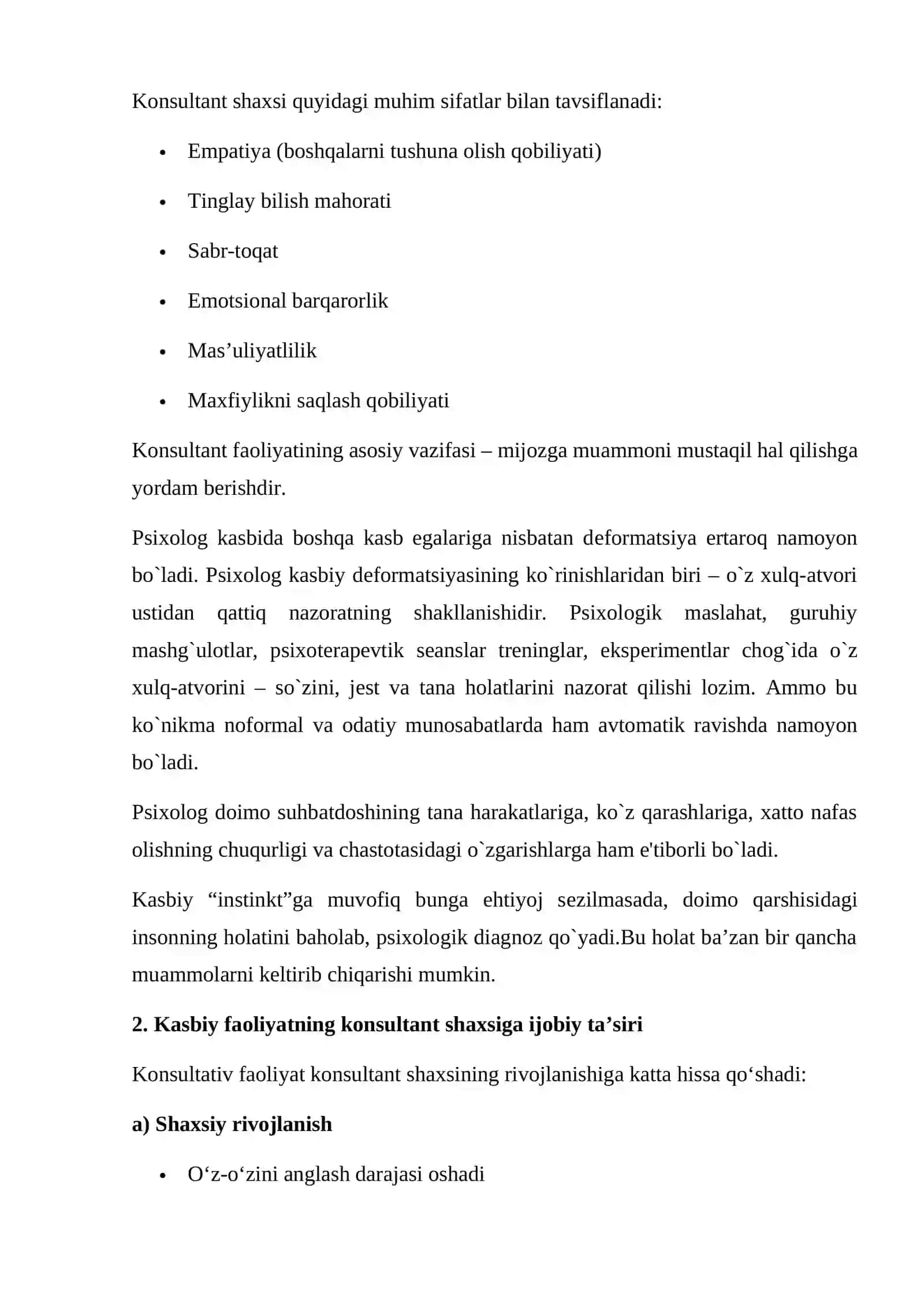 Kasbiy faoliyatning konsultant shaxsiga ta’siri 3