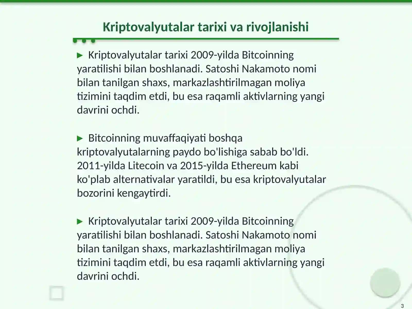 Kriptovalyutalar va blokcheyn texnologiyalari 3