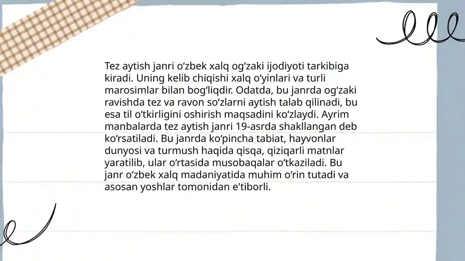 Tez aytish janri haqida 3