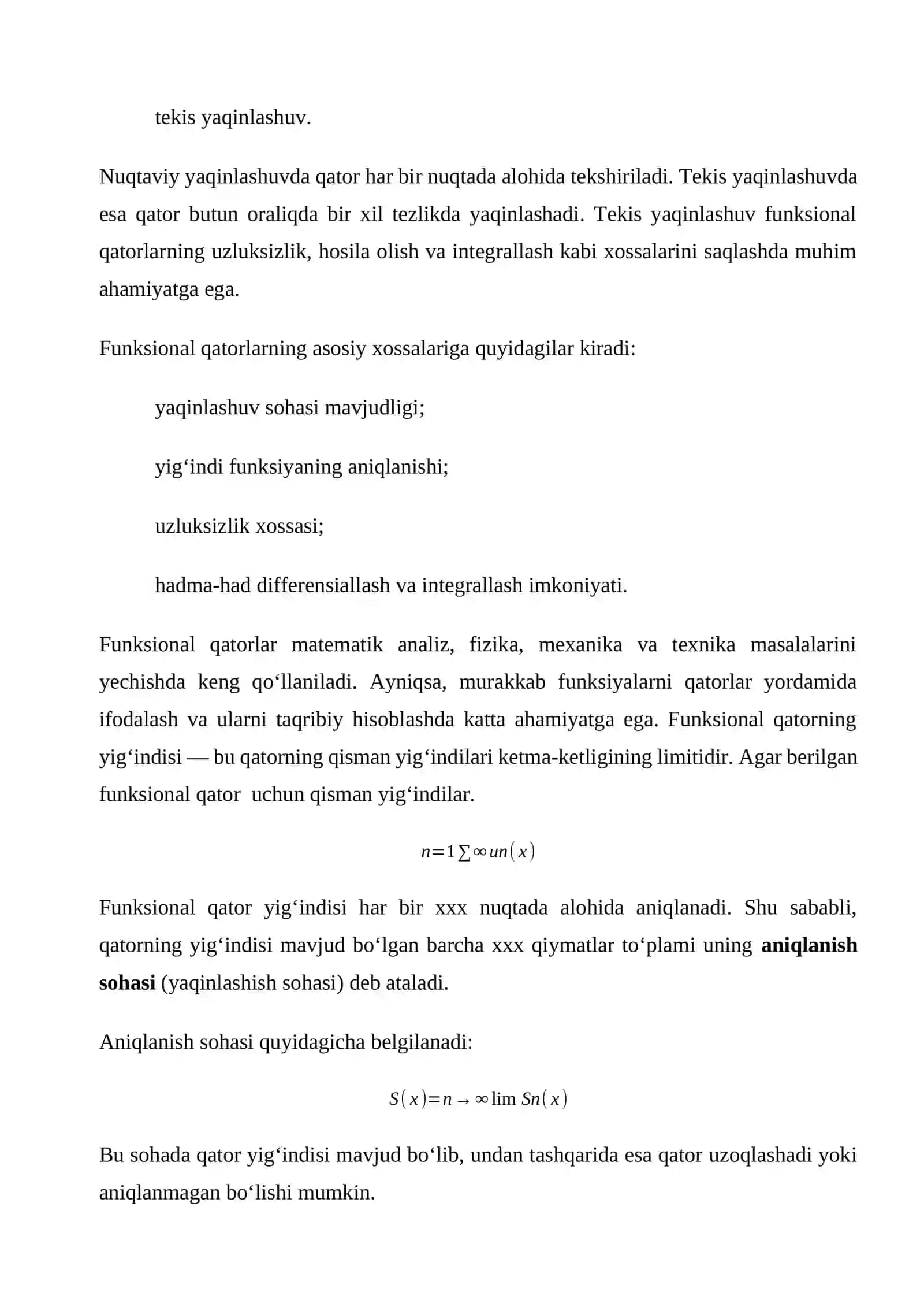 Funksional qator yig‘indisining uzuluksizligi 3