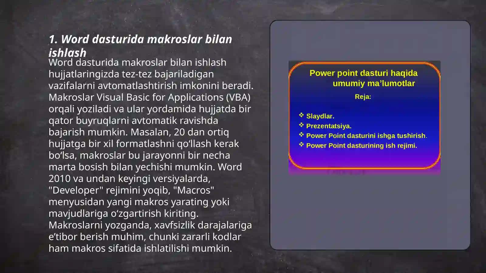 Word dasturining qo'shimcha imkoniyatlari 3