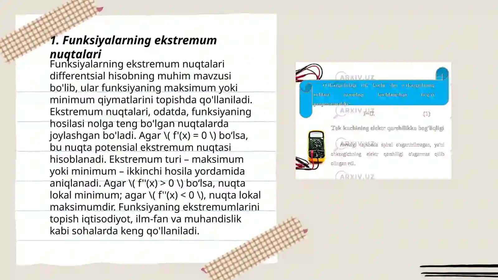 Funksiyalarning ekstremum nuqtalari 3