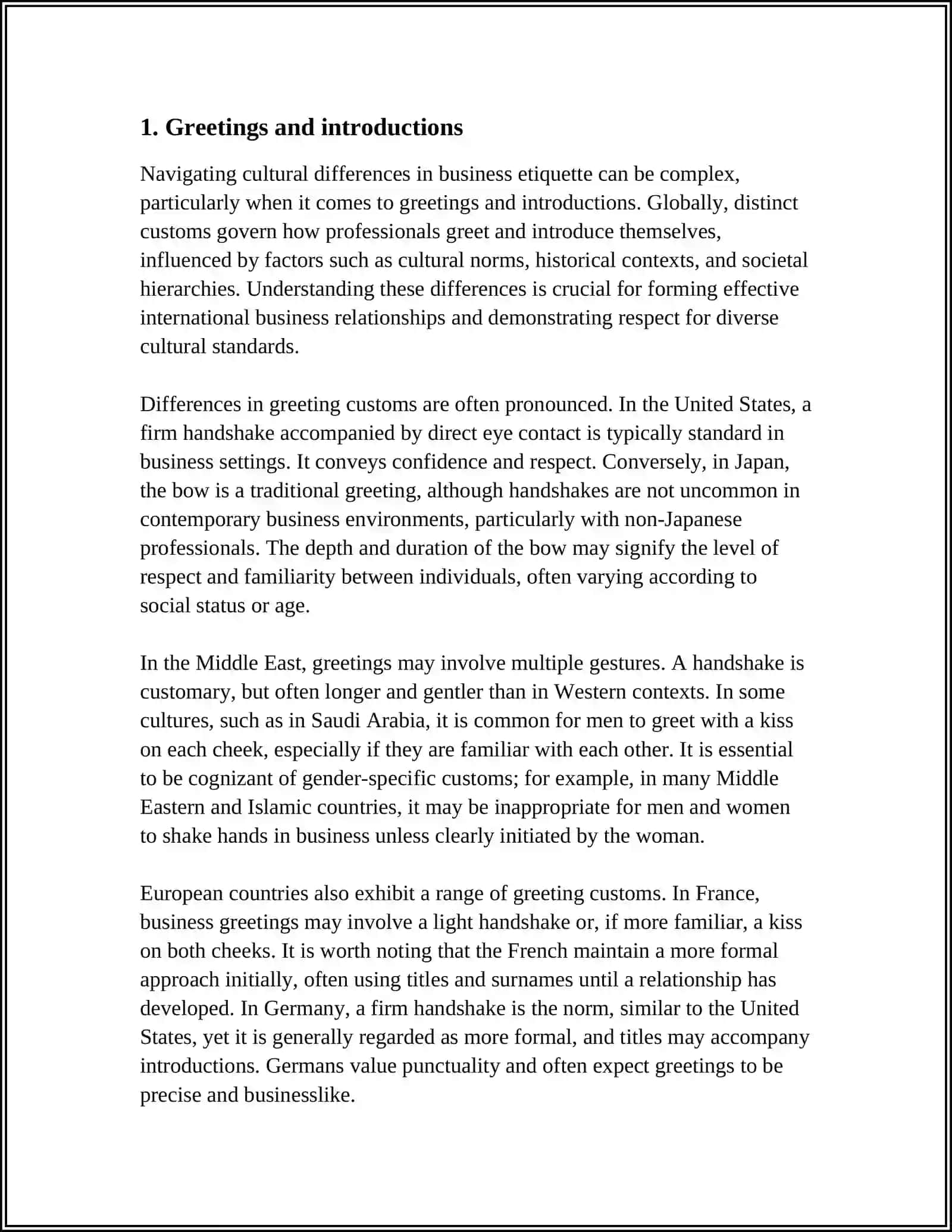 CULTURAL DIFFERENCES IN BUSINESS ETIQUETTE 3