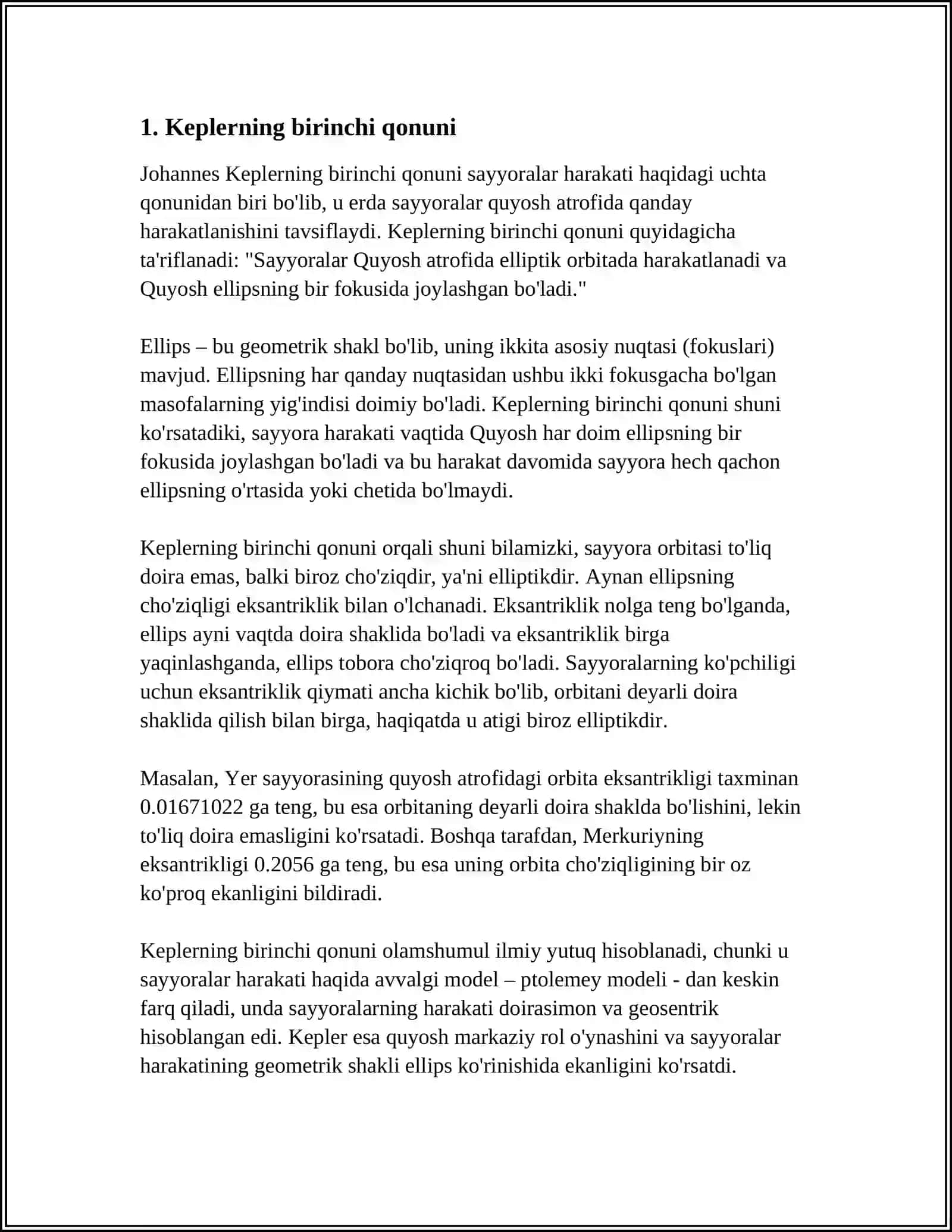 KEPLER QONUNLARI 3