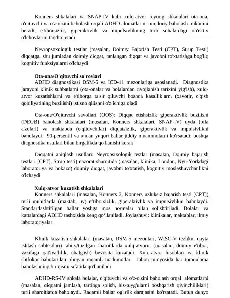 Diqqatni diagnostika qilish metodlari 3