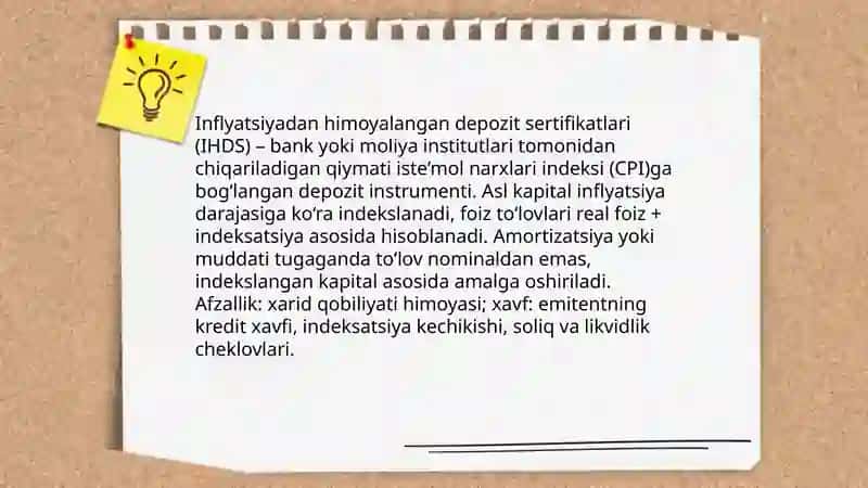 Inflyatsiyadan himoyalangan depozit sertifikatlari 3
