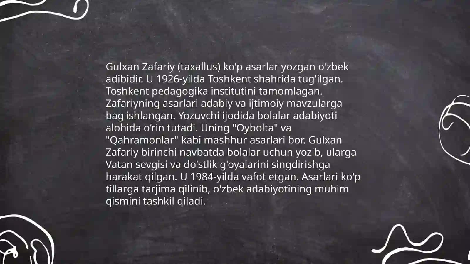 Gulxaniyning Zarbulmasal asari 3