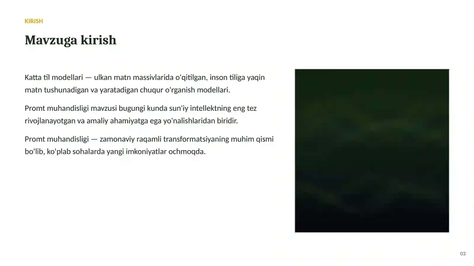 SUN'IY INTELLEKT • KATTA TIL MODELLARI (LLM) 3