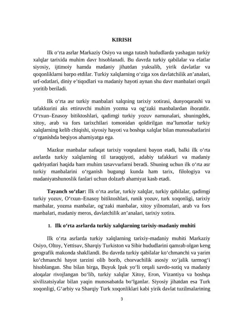 Ilk o‘rta asr turkiy manbalari. 3