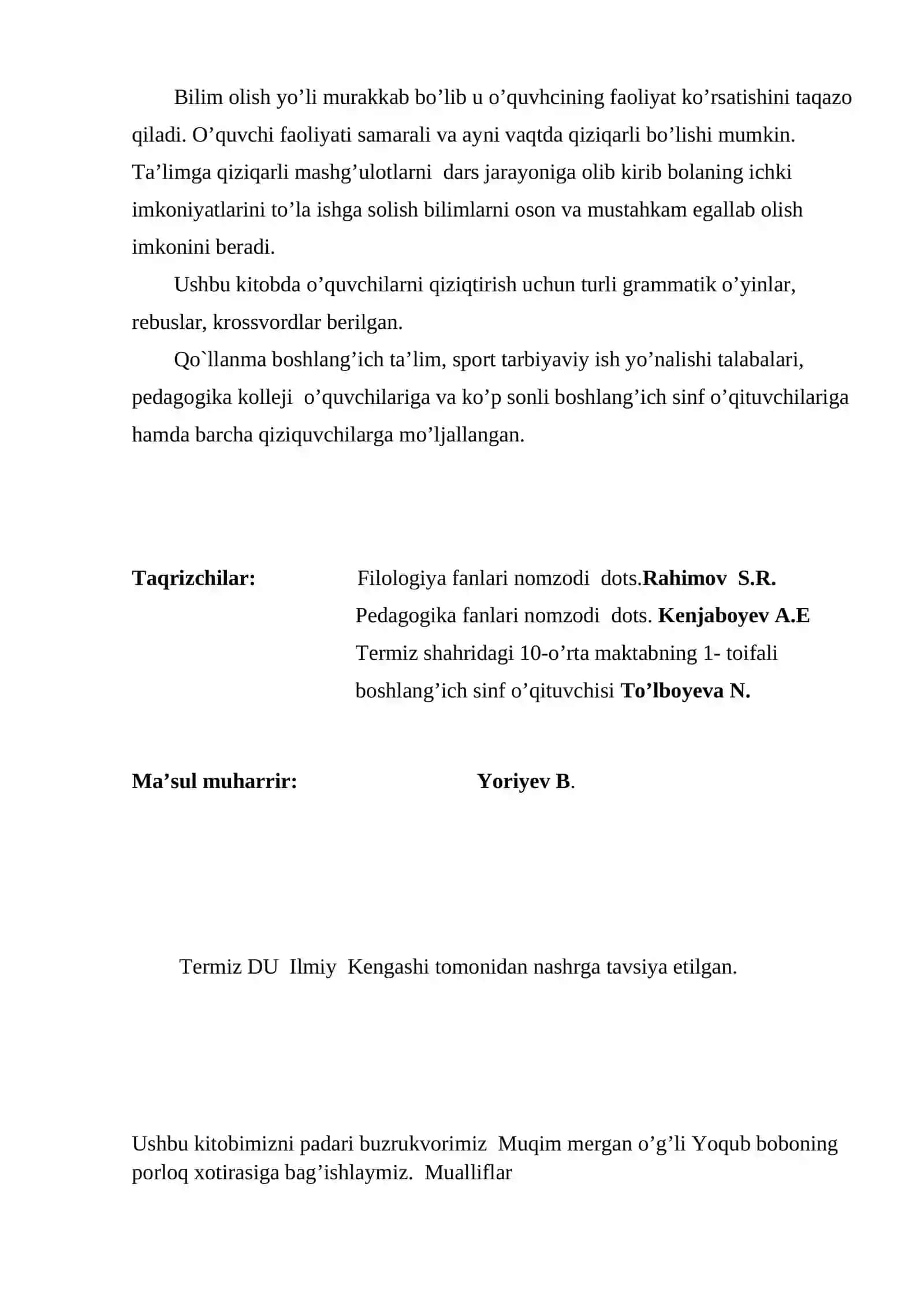Grammatik o`yinlar 3