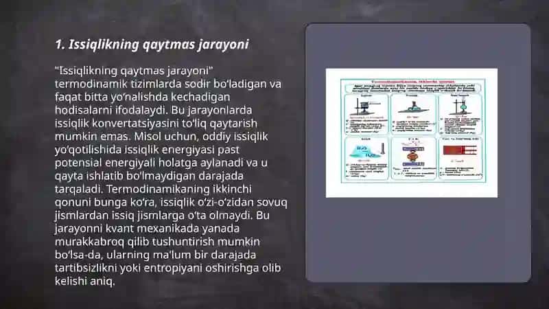Issiqlikning qaytmas jarayoni 3